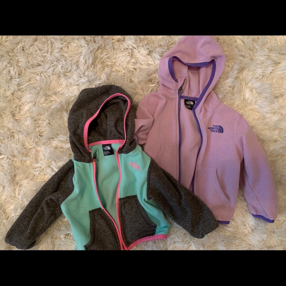 Two Northface fleeces, one is 6-12M, one is 12-18M